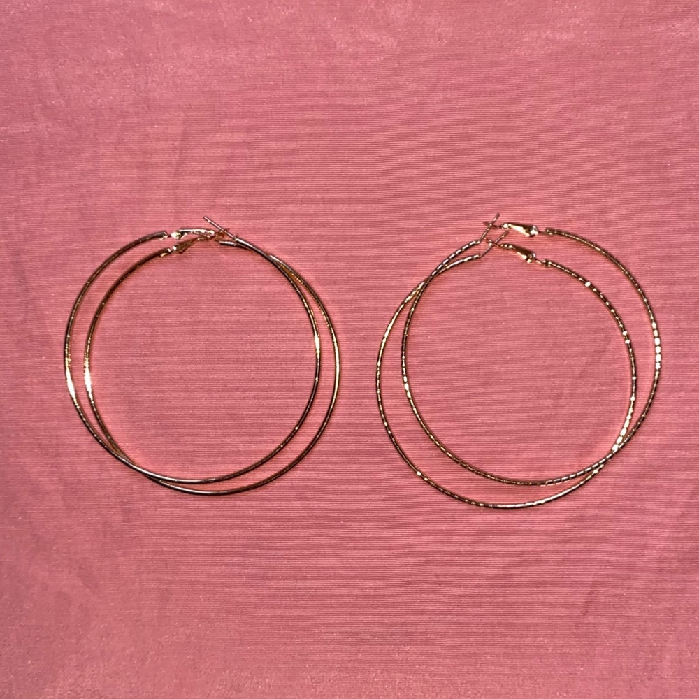 Large Hoop Earrings Set